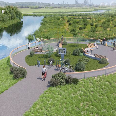Landscaped Viewpoint in the Lippe Floodplain